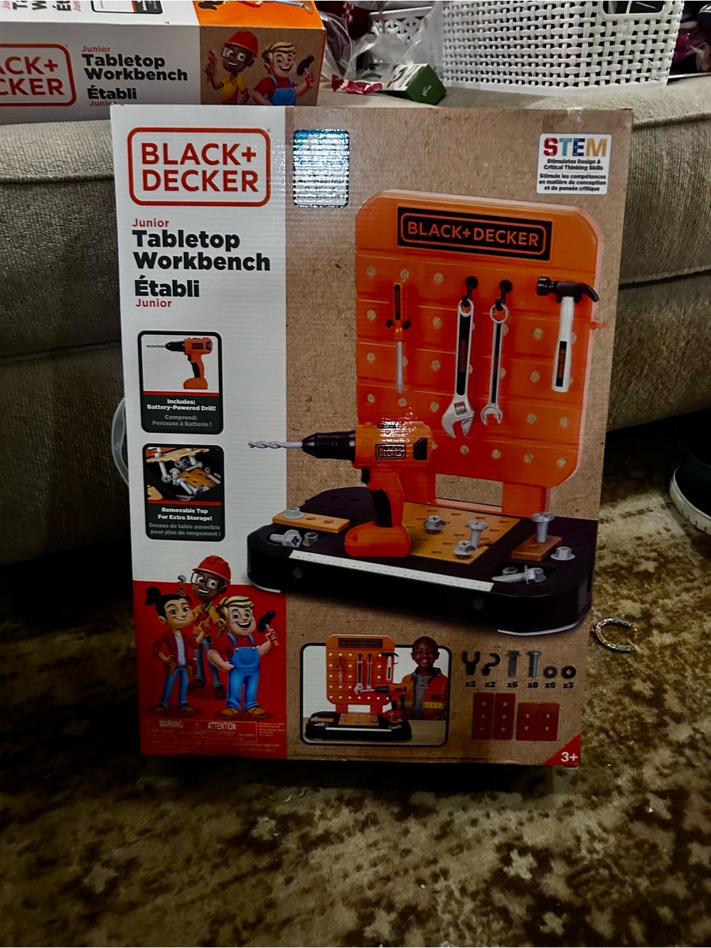 Black & Decker Orange and Black Junior Tabletop Workbench Playset